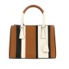 Prada  Galleria handbag  in brown, black and white leather saffiano - 360 thumbnail