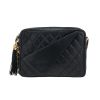 Chanel  Vintage shoulder bag  in navy blue quilted leather - 360 thumbnail