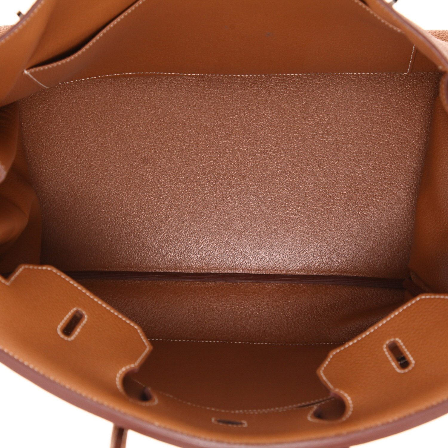 Bolso de mano Hermès  Birkin 40 cm en cuero togo color oro - Detail D3