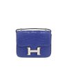 Borsa a tracolla Hermès  Constance super mini  in alligatore blu - 360 thumbnail