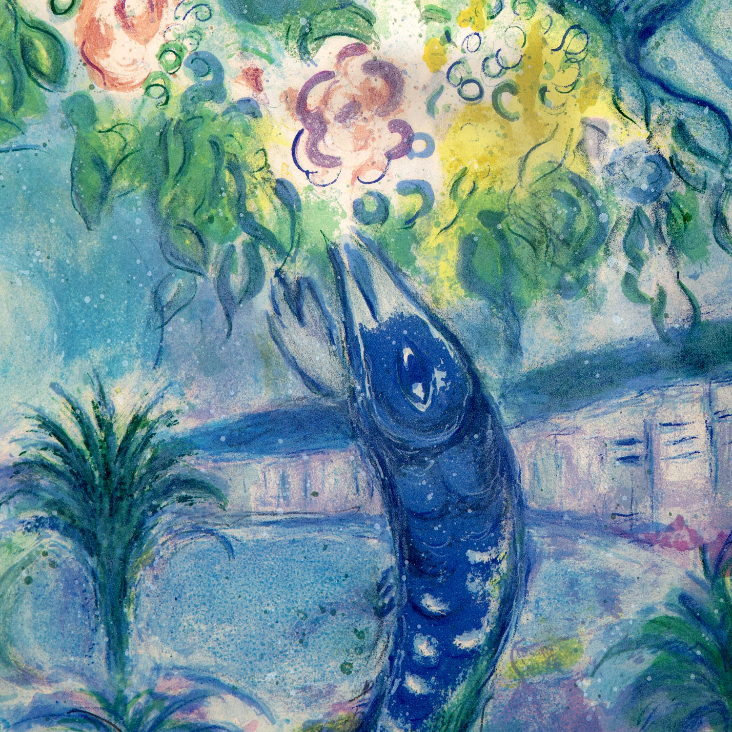 Marc Chagall (1887-1985), Couple et poisson - 1967 - Detail D1