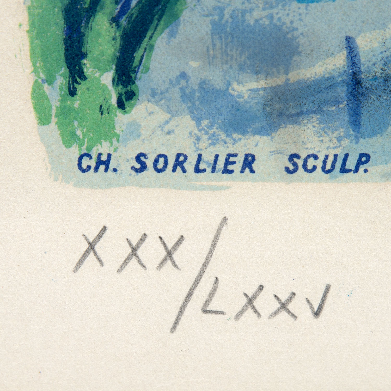 Marc Chagall (1887-1985), Couple et poisson - 1967 - Detail D2