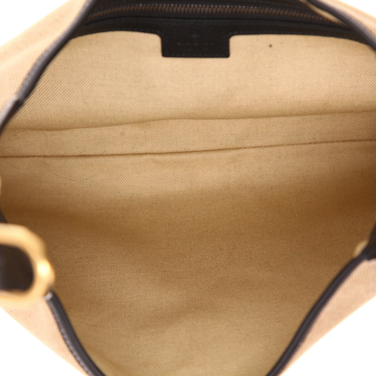 Bolso de mano Gucci  Aphrodite modelo mediano  en lona beige y cuero negro - Detail D3