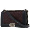 Chanel  Boy shoulder bag  in navy blue and burgundy leather - 00pp thumbnail