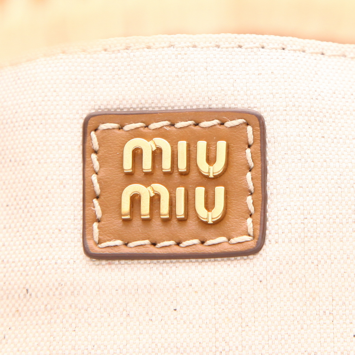 Borsa Miu Miu  Miu Wander in vimini e pelle marrone - Detail D2