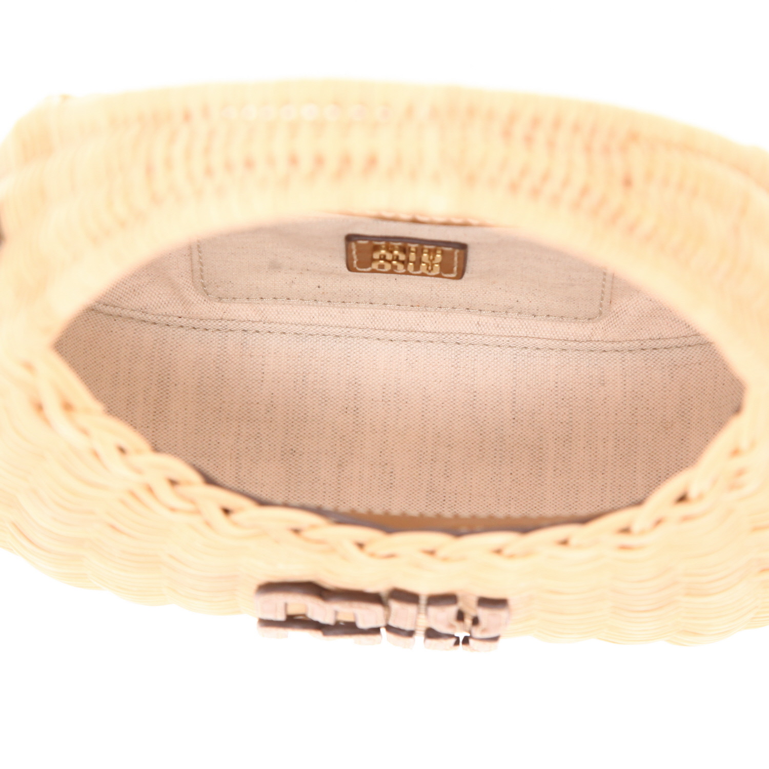 Miu Miu  Miu Wander handbag  wicker  and brown leather - Detail D3