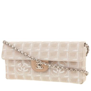 Bolso bandolera Chanel  Choco bar en lona acolchada beige
