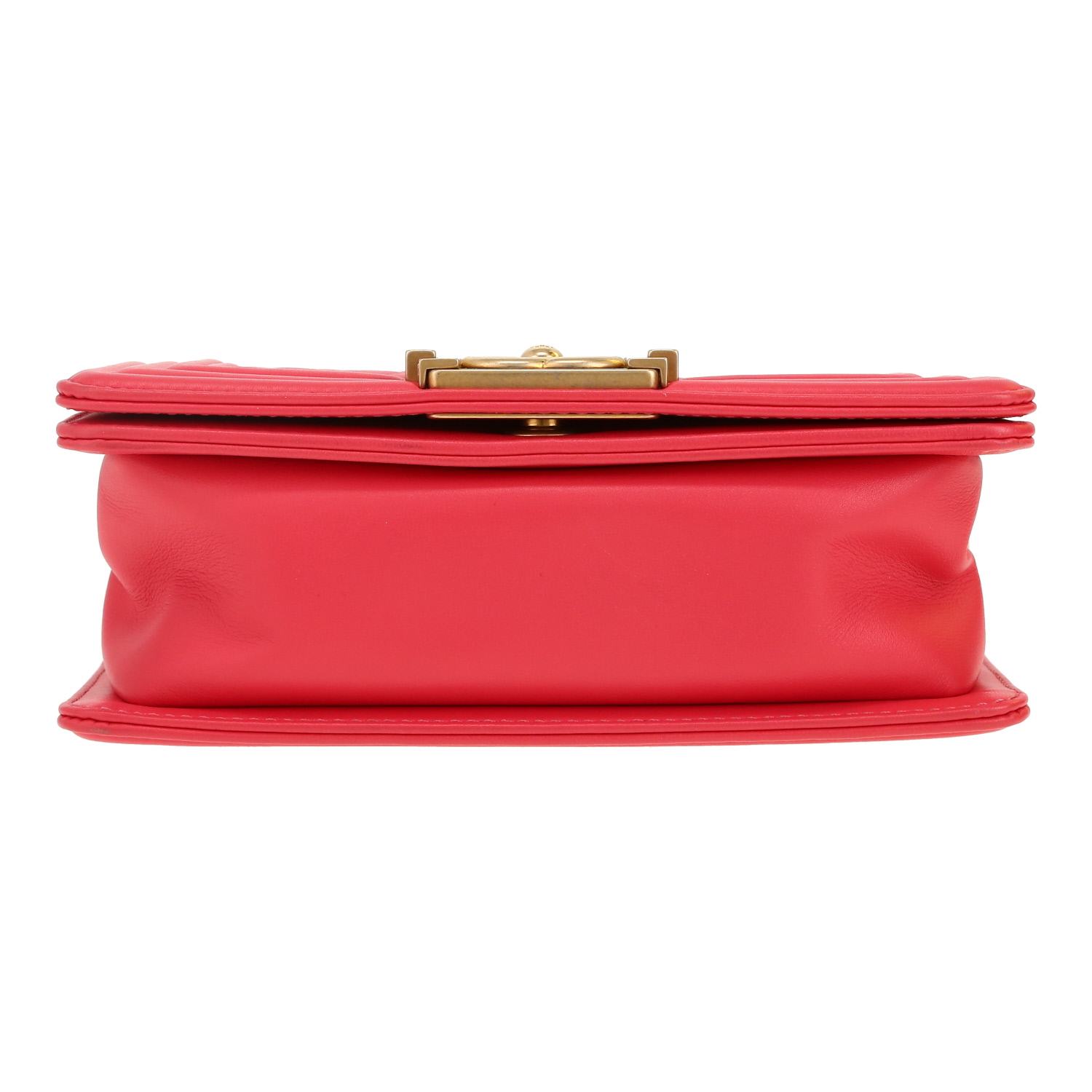 Chanel Mini Boy shoulder bag in pink quilted leather - Detail D1