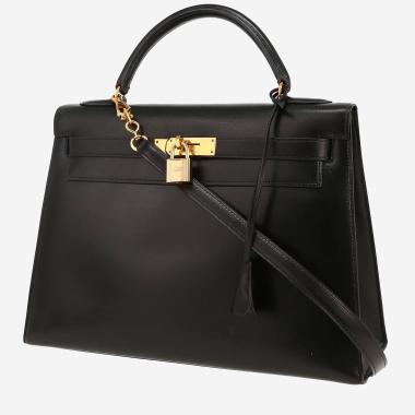 Hermès  Kelly 32 cm handbag  in black box leather
