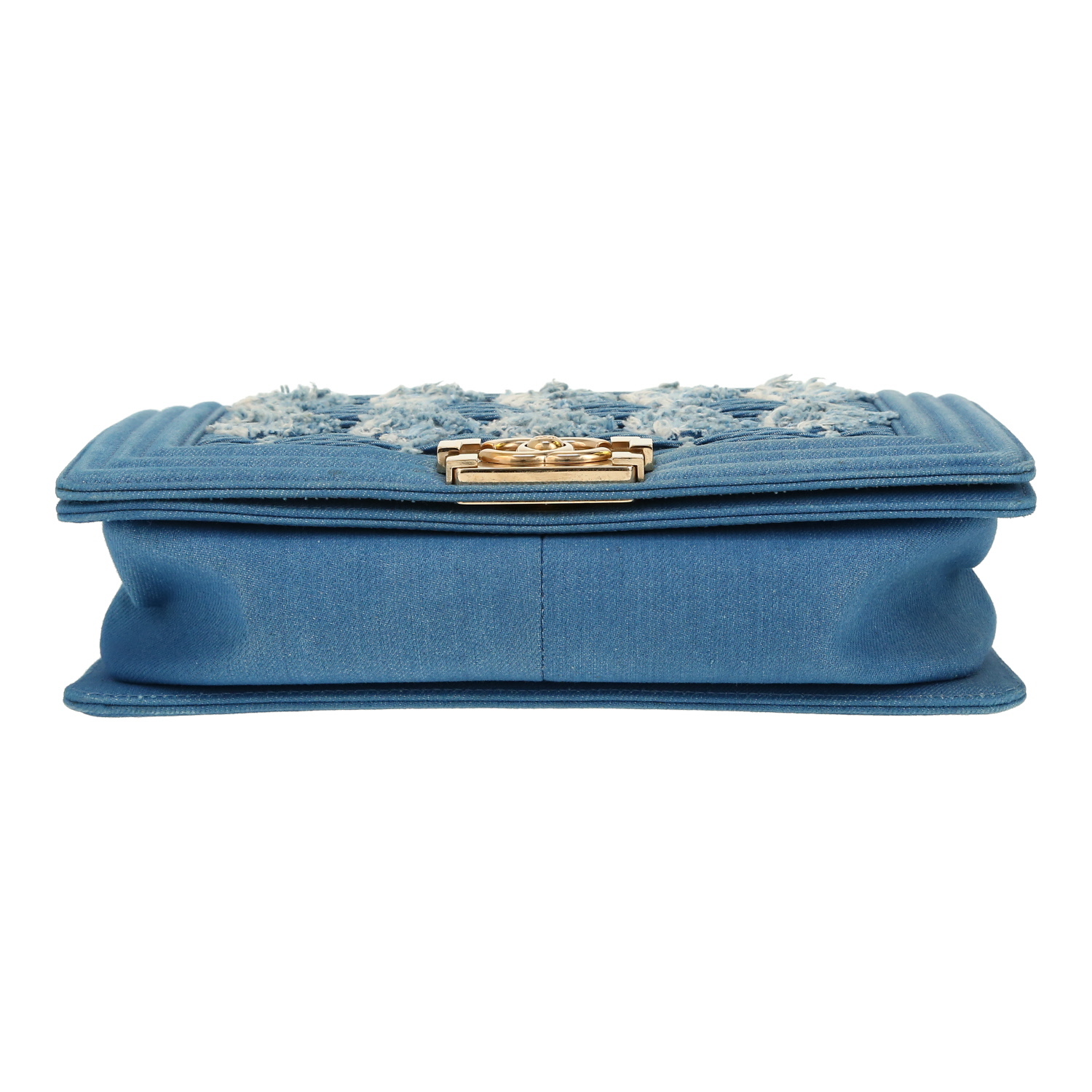 Chanel Boy shoulder bag in blue denim canvas - Detail D1