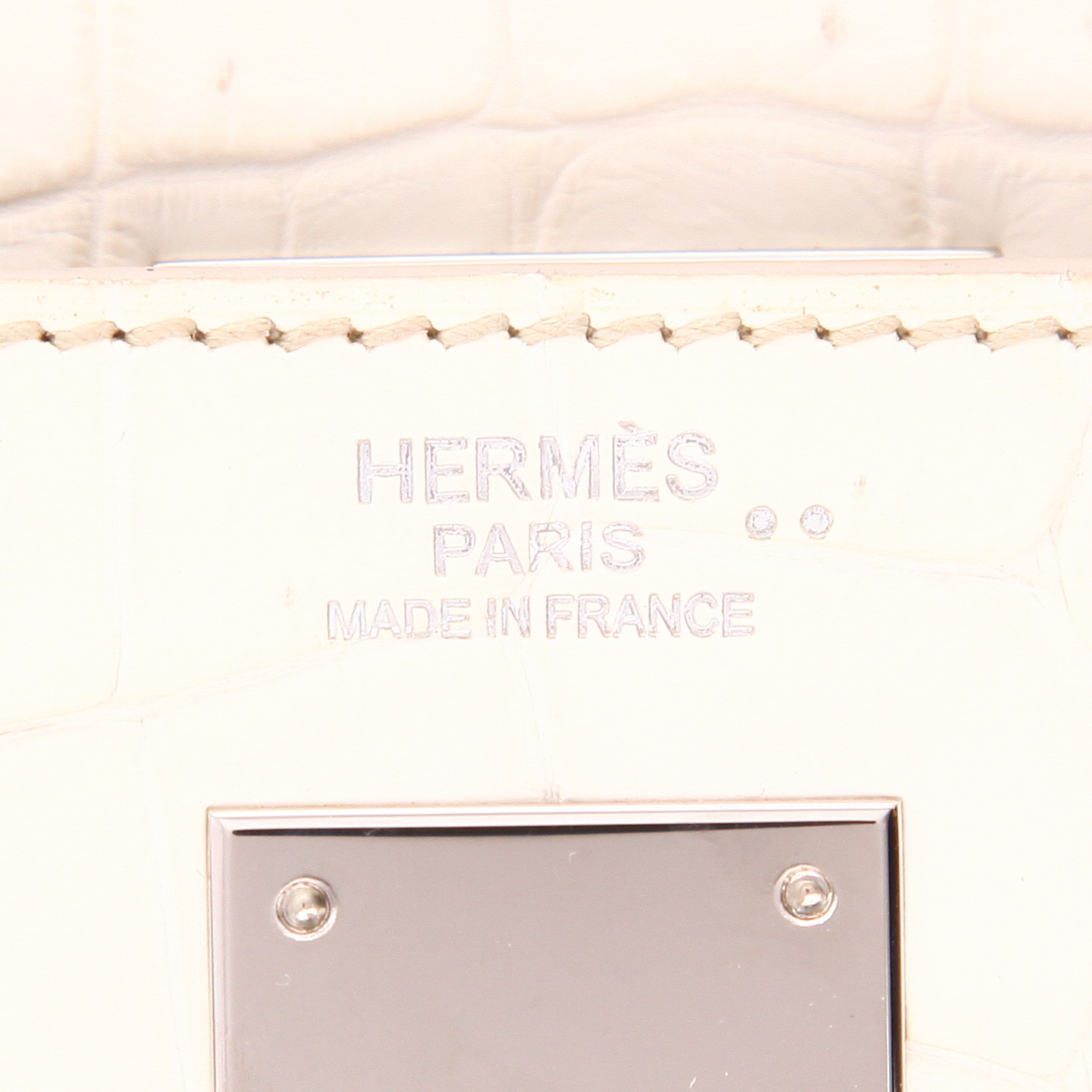 Borsa Hermès  Kelly Himalaya 32 cm in coccodrillo niloticus bianco - Detail D2