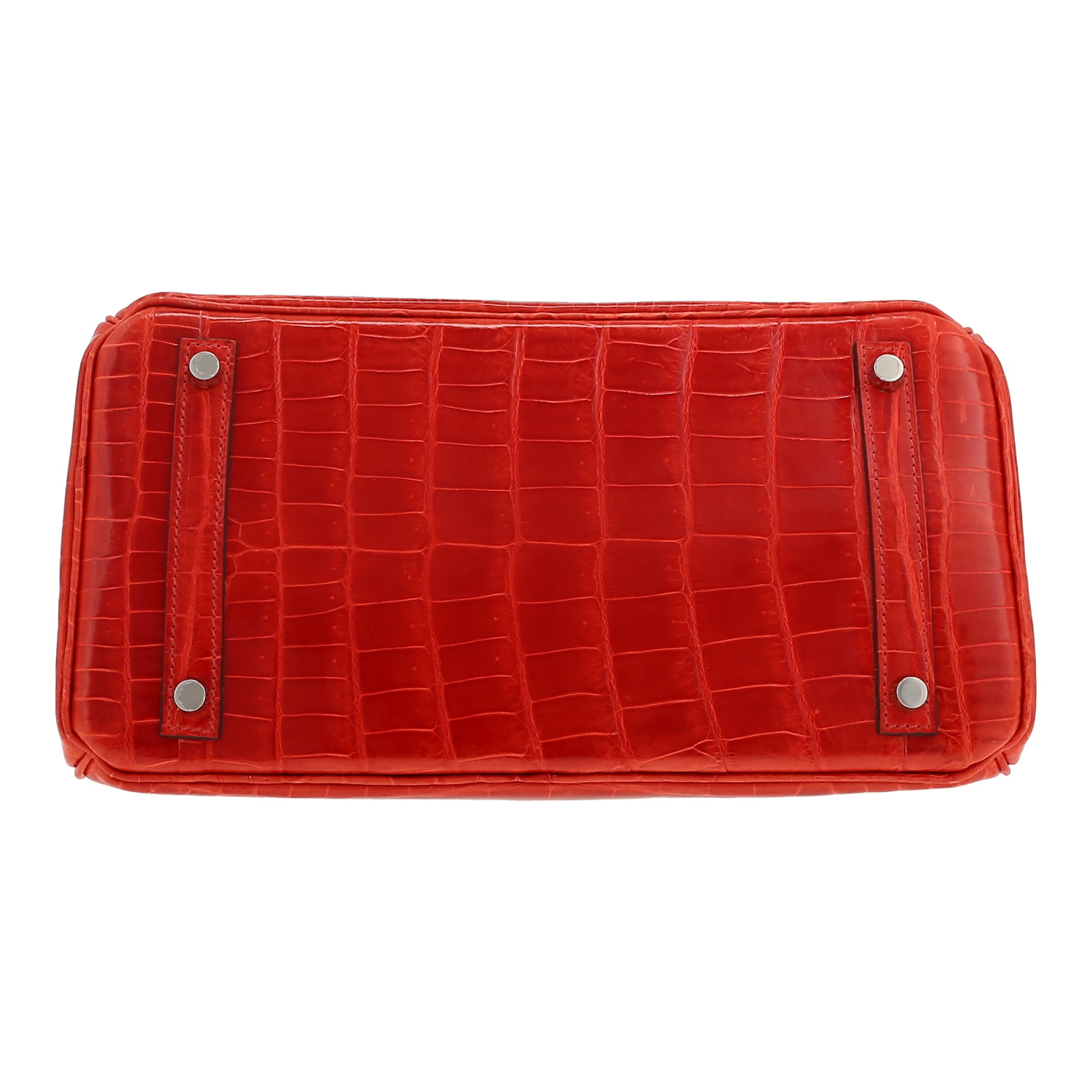 Borsa Hermès  Birkin 30 cm in coccodrillo niloticus arancione Sanguine - Detail D1