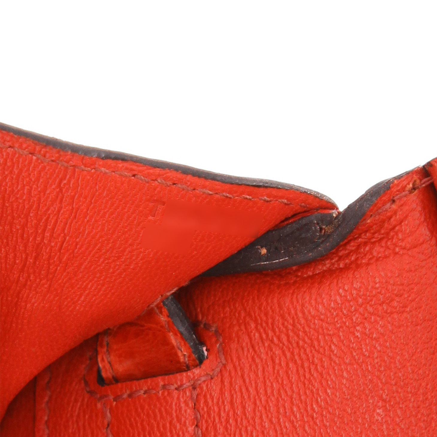 Sac à main Hermès  Birkin 30 cm en crocodile niloticus orange Sanguine - Detail D4