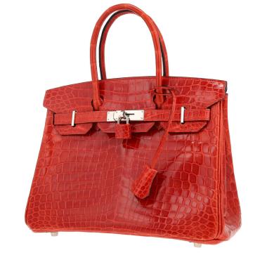 Bolso de mano Hermès  Birkin 30 cm en cocodrilo niloticus naranja Sanguine