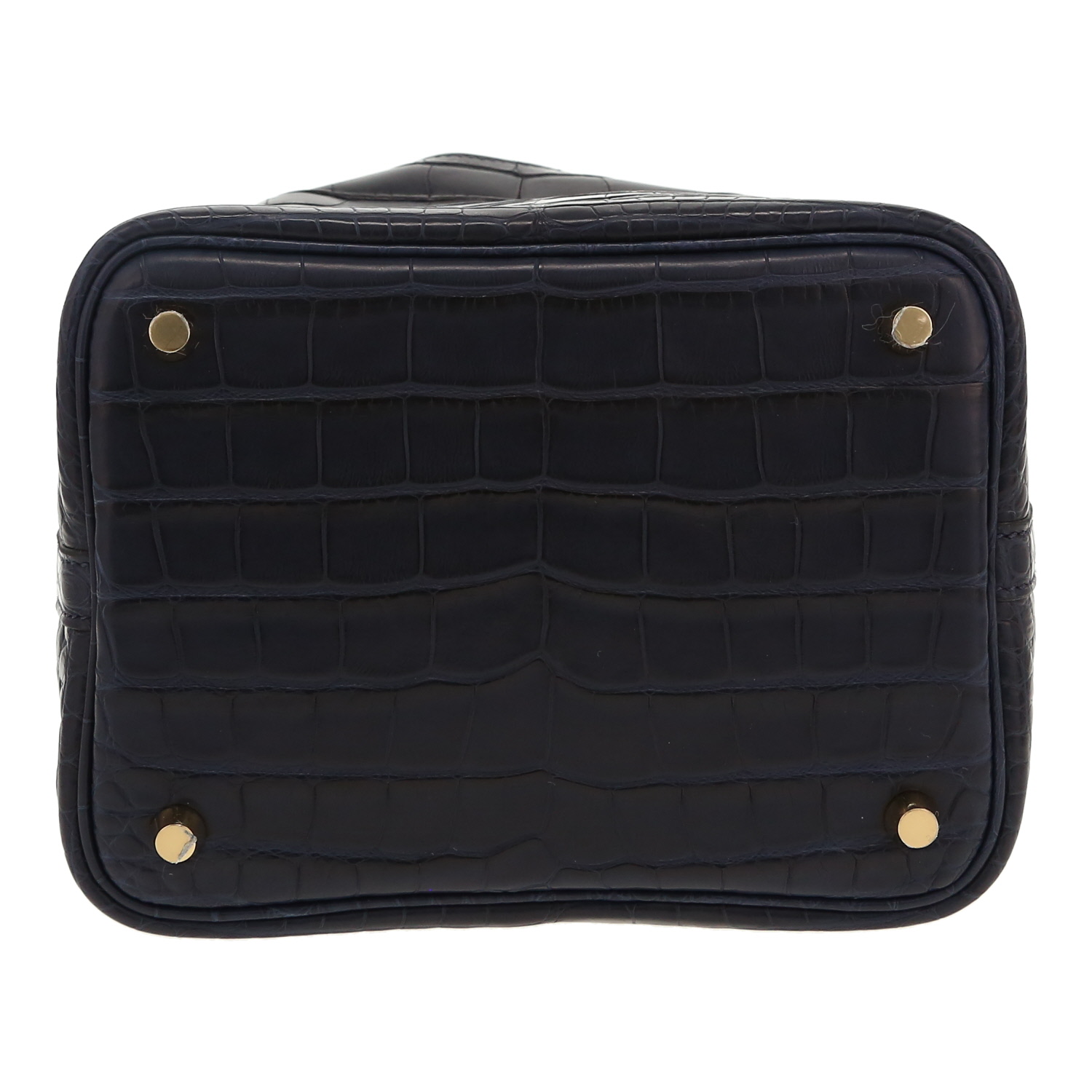 Sac à main Hermès  Picotin en alligator bleu-marine - Detail D1