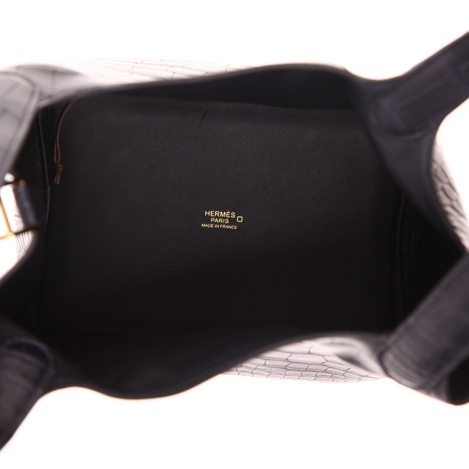 Sac à main Hermès  Picotin en alligator bleu-marine - Detail D3