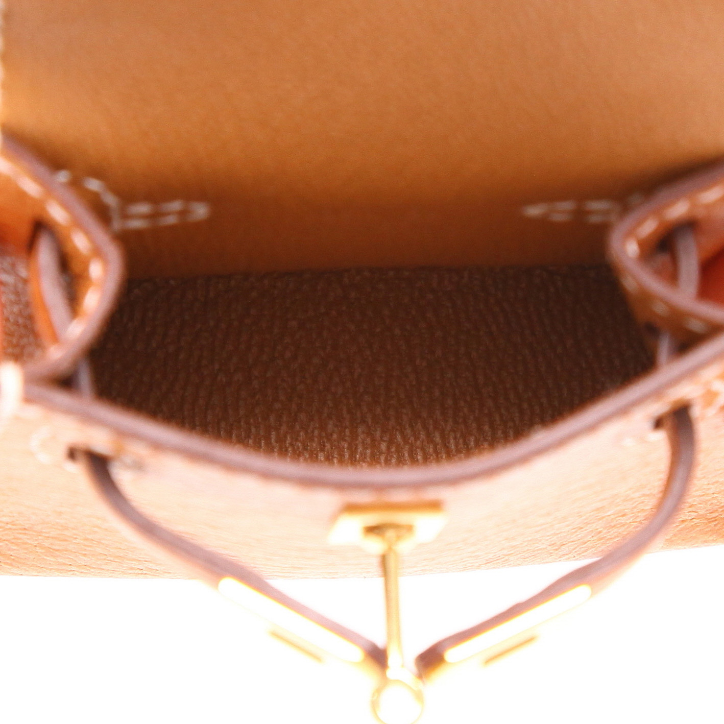 Hermès Kelly Twilly bag charm handbag/clutch in brown Pecari leather and multicolor silk - Detail D3