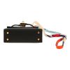 Hermès   mini  handbag/clutch  in black leather  and multicolor silk - Detail D1 thumbnail