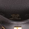 Hermès   mini  handbag/clutch  in black leather  and multicolor silk - Detail D2 thumbnail