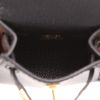 Hermès   mini  handbag/clutch  in black leather  and multicolor silk - Detail D3 thumbnail