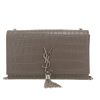 Bolso bandolera Saint Laurent  Kate Pompon en cuero gris - 360 thumbnail