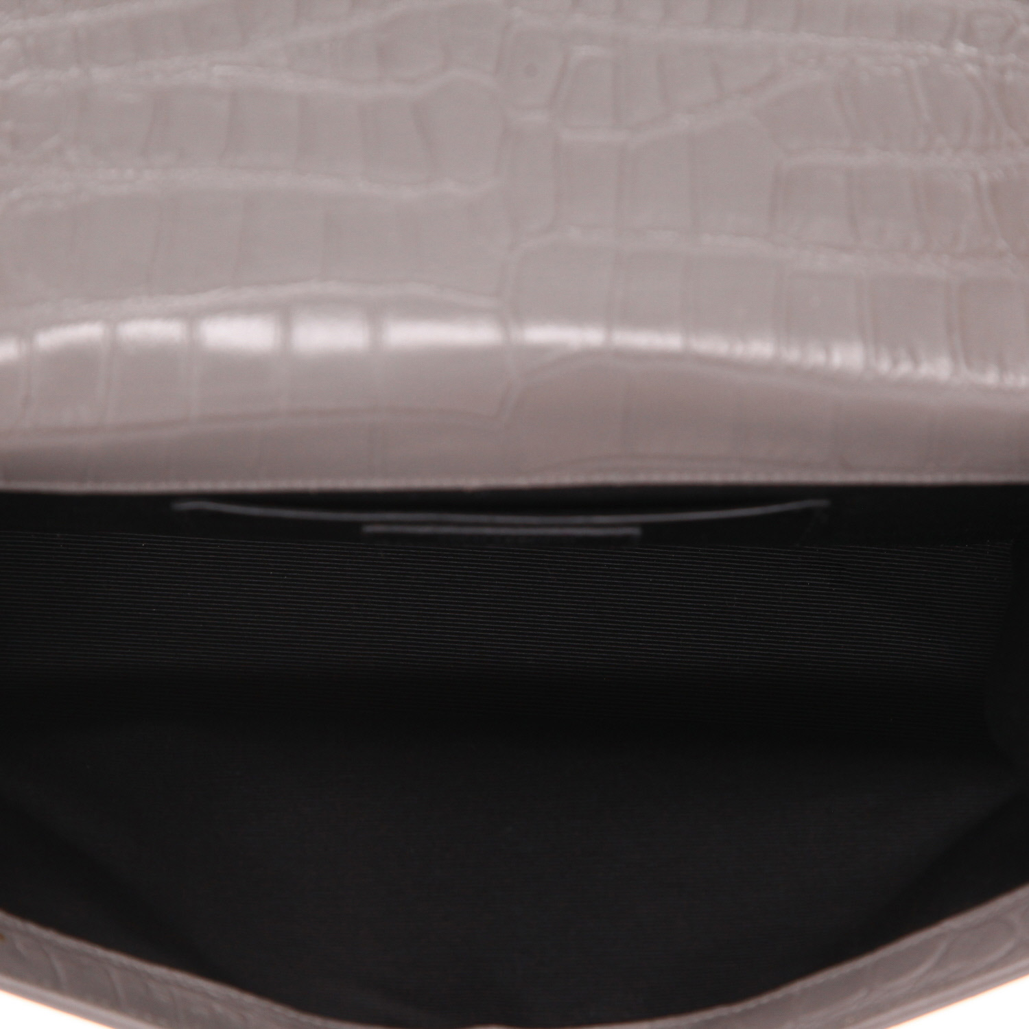 Saint Laurent  Kate Pompon shoulder bag  in grey leather - Detail D3