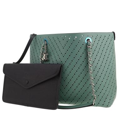 Sac cabas Chanel  Grand Shopping en cuir vert