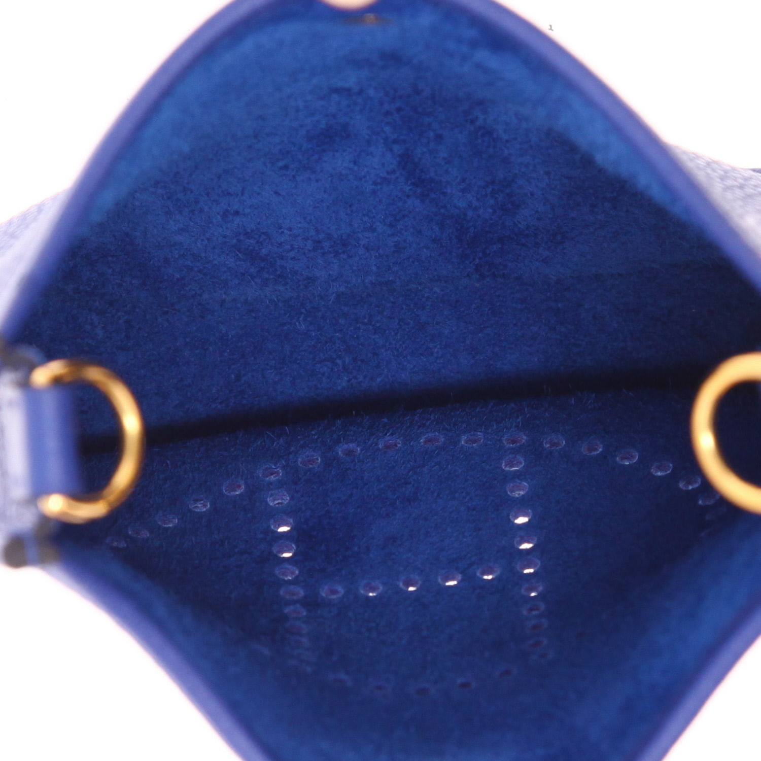 Bolso bandolera Hermès  Evelyne en cuero taurillon clémence azul eléctrico - Detail D3