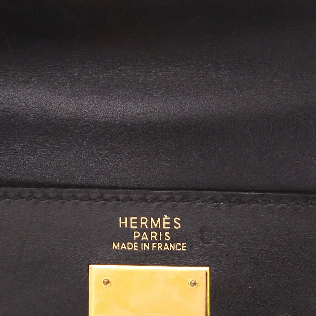 Sac à main Hermès  Kelly 32 cm en cuir box noir - Detail D2