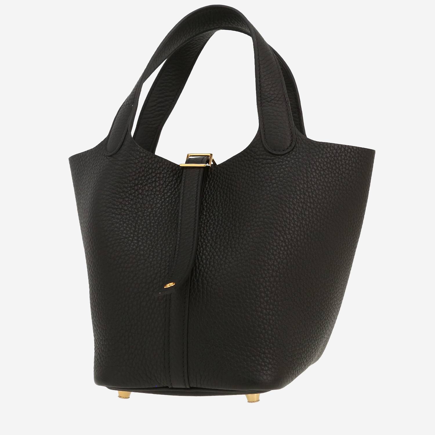 Hermès  Picotin 18 cm handbag  in black togo leather