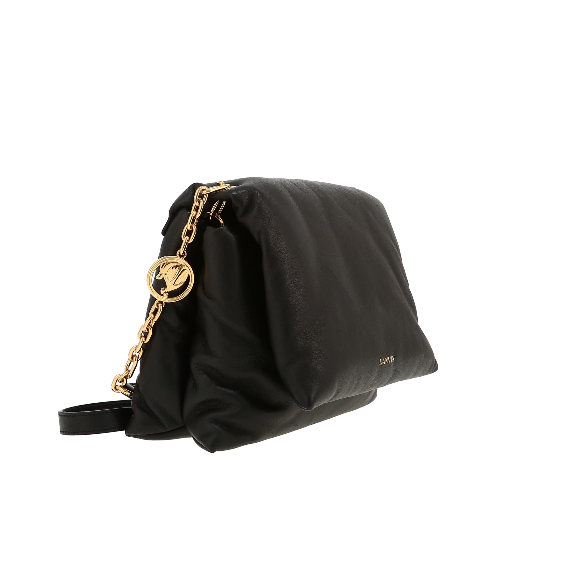 Bolso bandolera Lanvin  Sugar en cuero negro - Detail D5