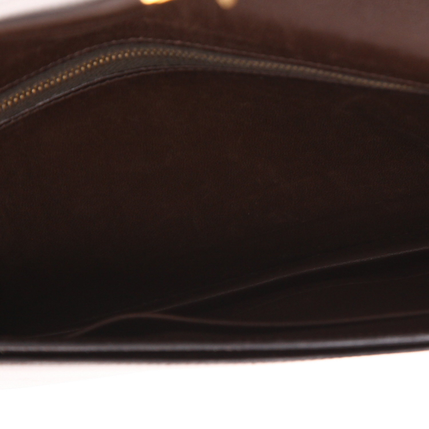 Pochette Hermès   in pelle box marrone - Detail D3