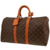 Bolsa de viaje Louis Vuitton  Keepall 45 en lona Monogram marrón y cuero natural - 00pp thumbnail