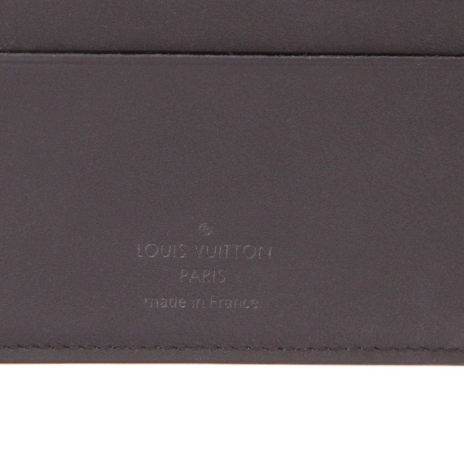 Cartera para tarjetas Louis Vuitton   en cuero monogram huella negro y cuero negro - Detail D2