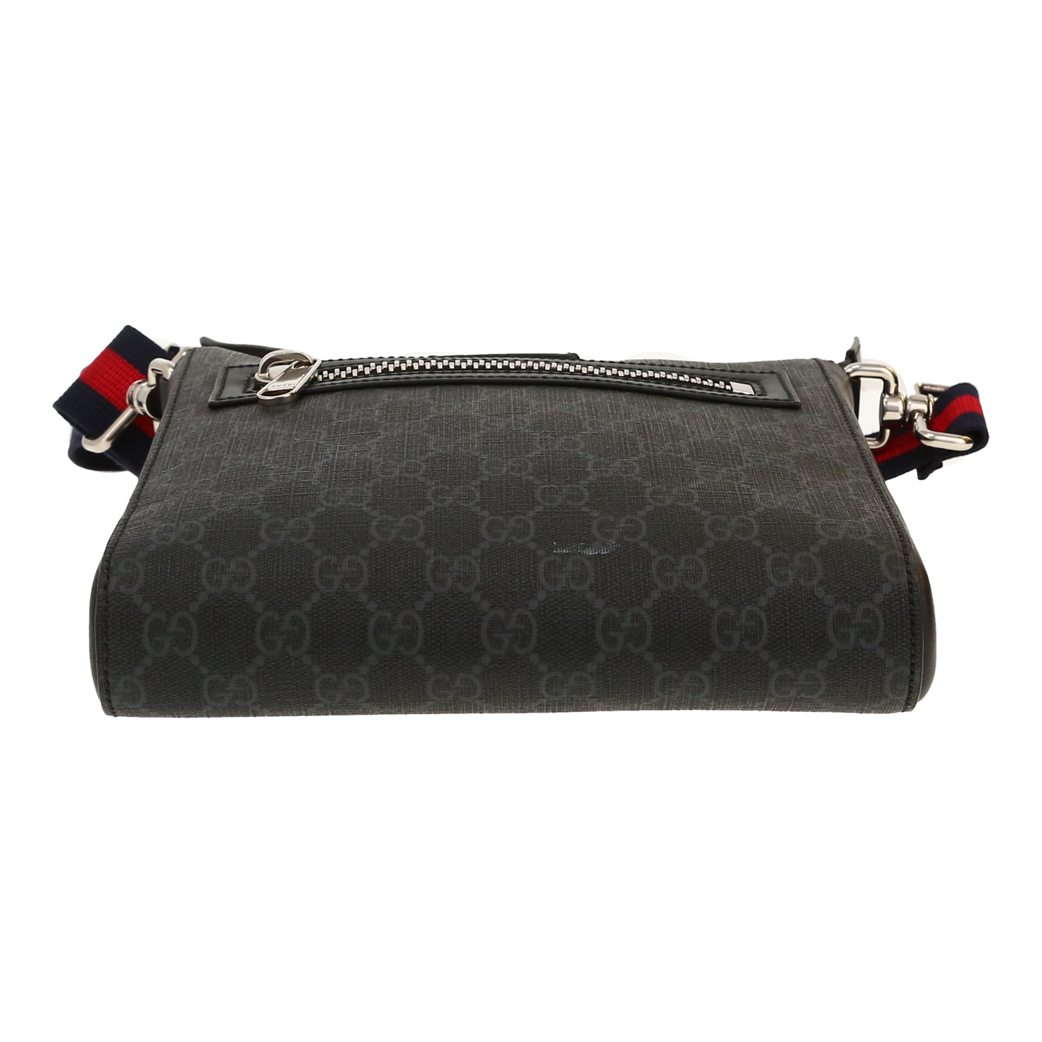 Bolso bandolera Gucci   en tejido "sûpreme GG" negro y cuero negro - Detail D1