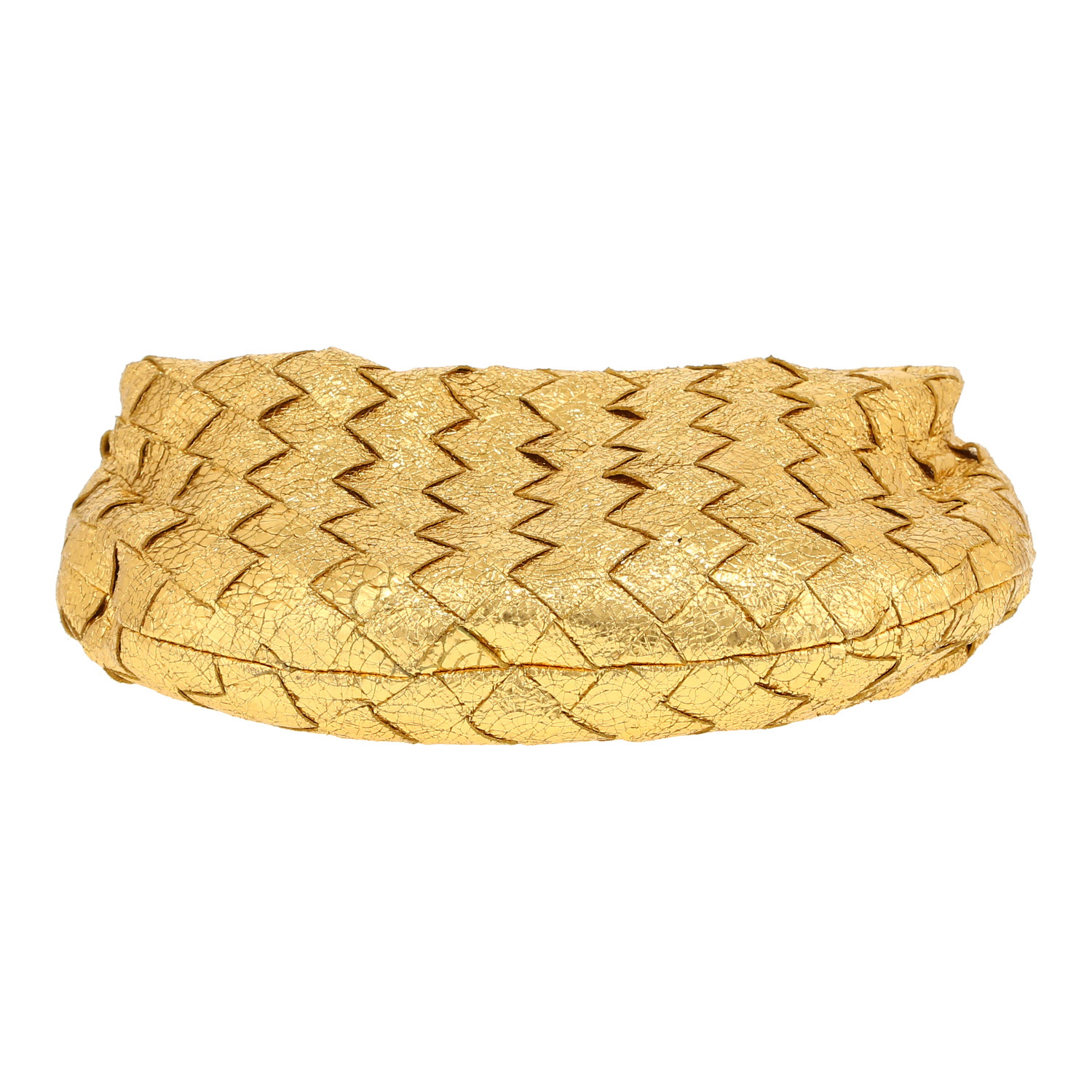 Bottega Veneta  Jodie mini  handbag  in gold intrecciato leather - Detail D1
