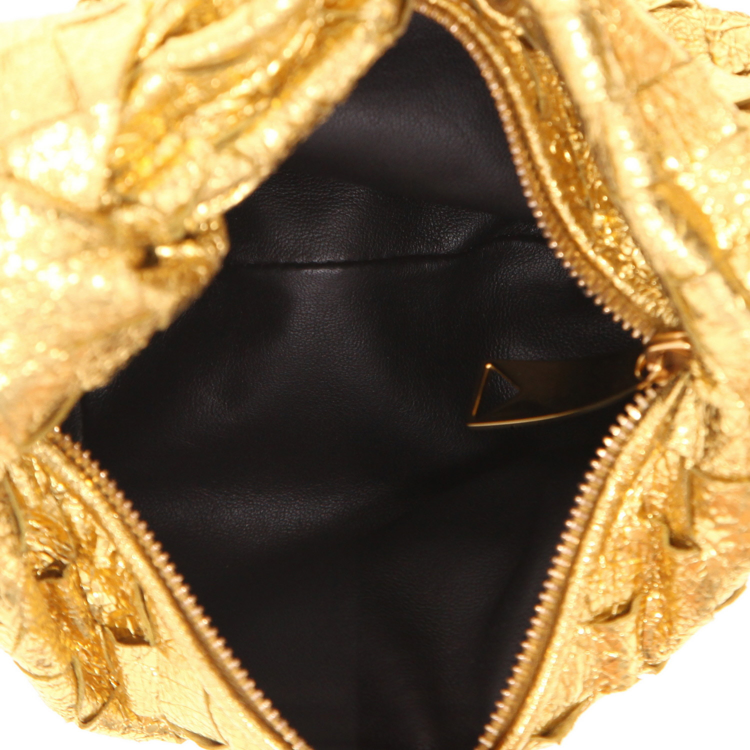 Borsa Bottega Veneta  Jodie mini  in pelle intrecciata dorata - Detail D3