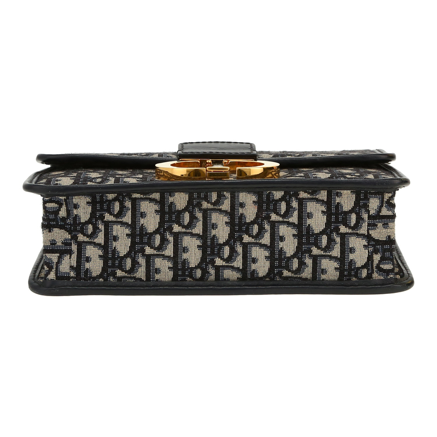 Borsa a tracolla Dior  30 Montaigne in tessuto a monogramma Oblique blu marino - Detail D1