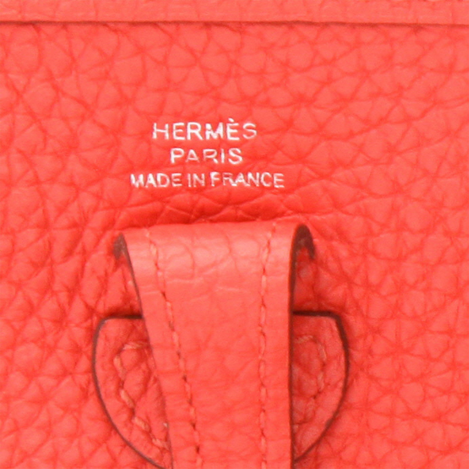 Hermès  Mini Evelyne shoulder bag  in pink Jaipur leather taurillon clémence - Detail D2