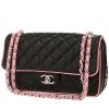 Bolso de mano Chanel  Timeless Classic en cuero acolchado negro y rosa - 00pp thumbnail