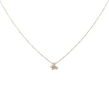 Collier Lorenz Bäumer Papillon en or rose et diamants