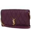 Bolso bandolera Saint Laurent  Becky en cuero acolchado violeta - 00pp thumbnail