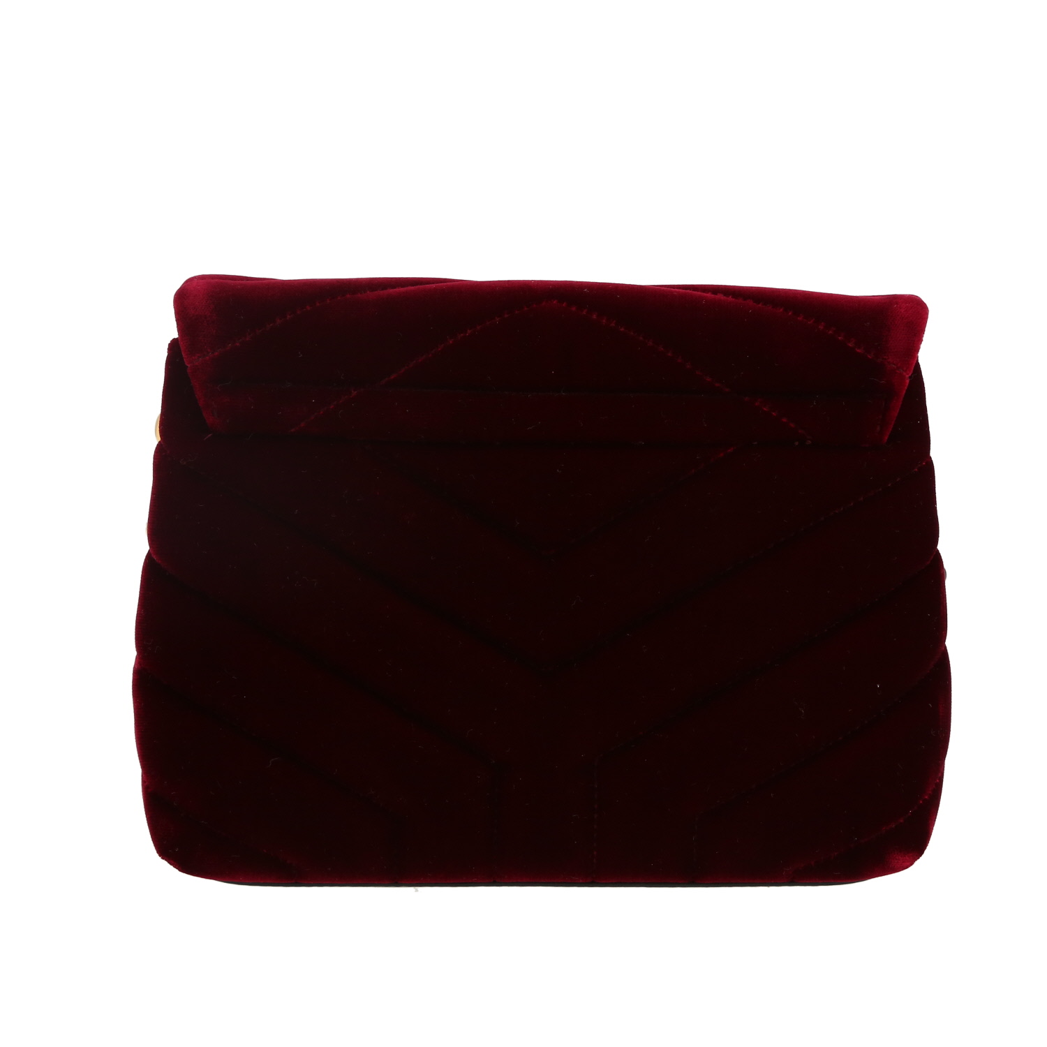 Saint Laurent  Toy Loulou shoulder bag  in burgundy velvet - Detail D4