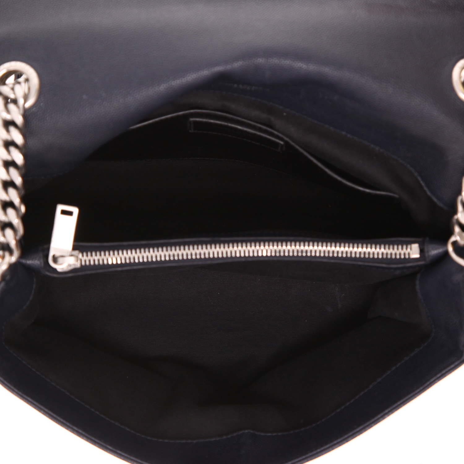 Saint Laurent West Hollywood shoulder bag in blue grained leather - Detail D3