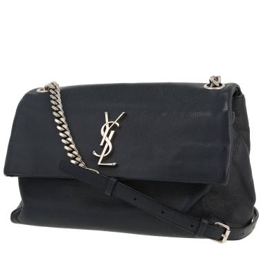 Saint Laurent  West Hollywood shoulder bag  in blue grained leather