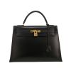 Hermès  Kelly 32 cm handbag  in black box leather - 360 thumbnail