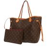 Bolso Cabás Louis Vuitton  Neverfull en lona Monogram marrón y cuero natural - 00pp thumbnail