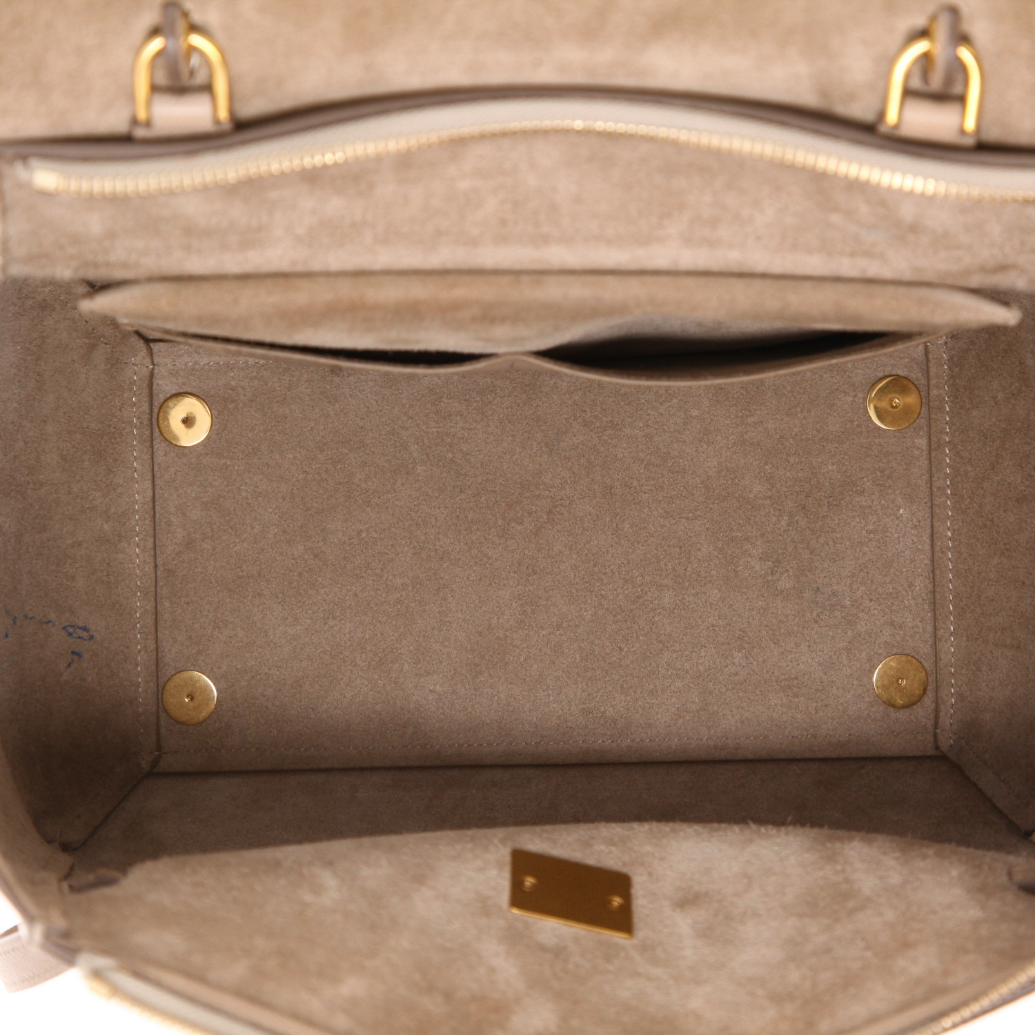 Borsa Celine  Belt mini  in pelle martellata beige - Detail D3