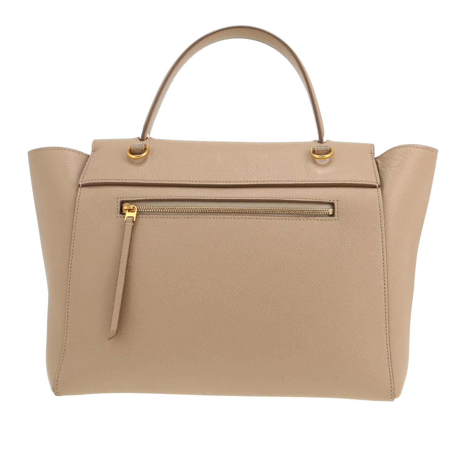 Sac à main Celine  Belt mini  en cuir grainé beige - Detail D4