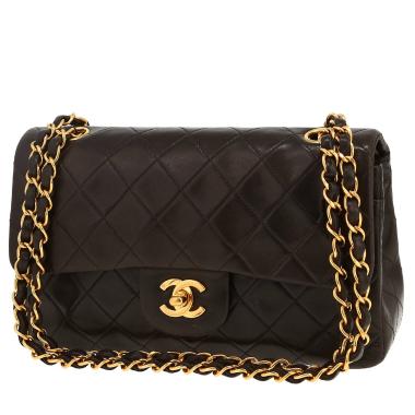 Chanel  Timeless Petit shoulder bag  in brown quilted leather
